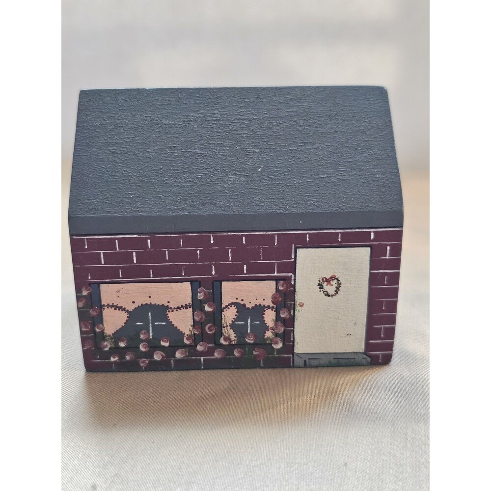 Chunky Wooden House Folk Art Shelf Decor Gloria Elo